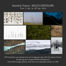 This month's theme is 'Multiple Exposure', and we invite participants to showcase their creations.

 It is our first theme under photo art category ( which will be posted on monthly theme gallery).Modern technology allows us to blend images captured in mere minutes or over months, breaking free from limitations. Let's explore the boundless possibilities of artistic expression in nature photography.